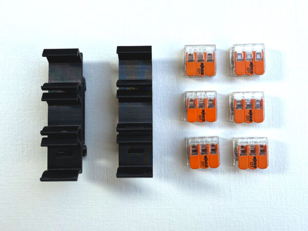 Hutschienenadapter DIN für 3-Wago Klemmen Lieferumfang