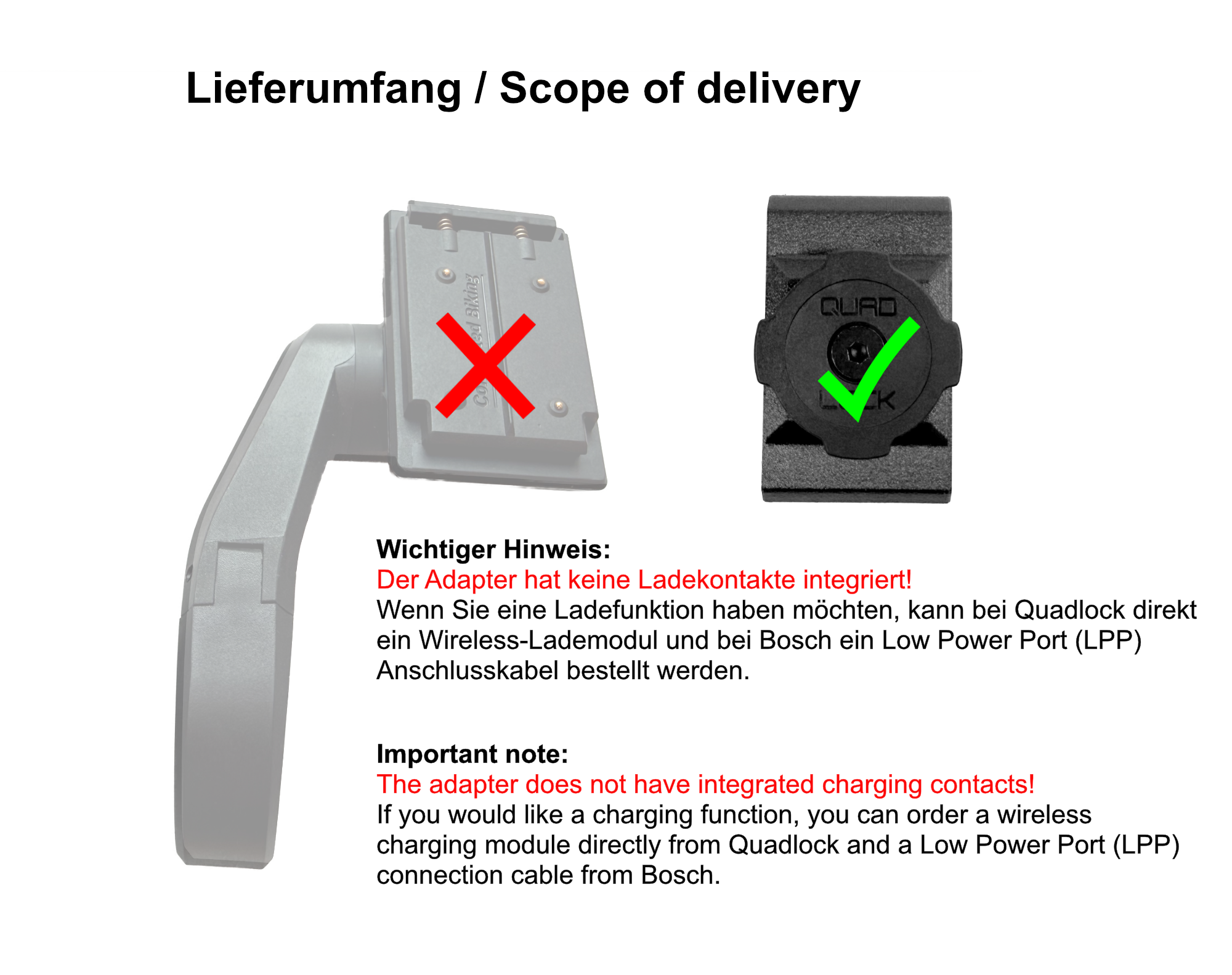 Adapter Quadlock Smart Lieferumfang