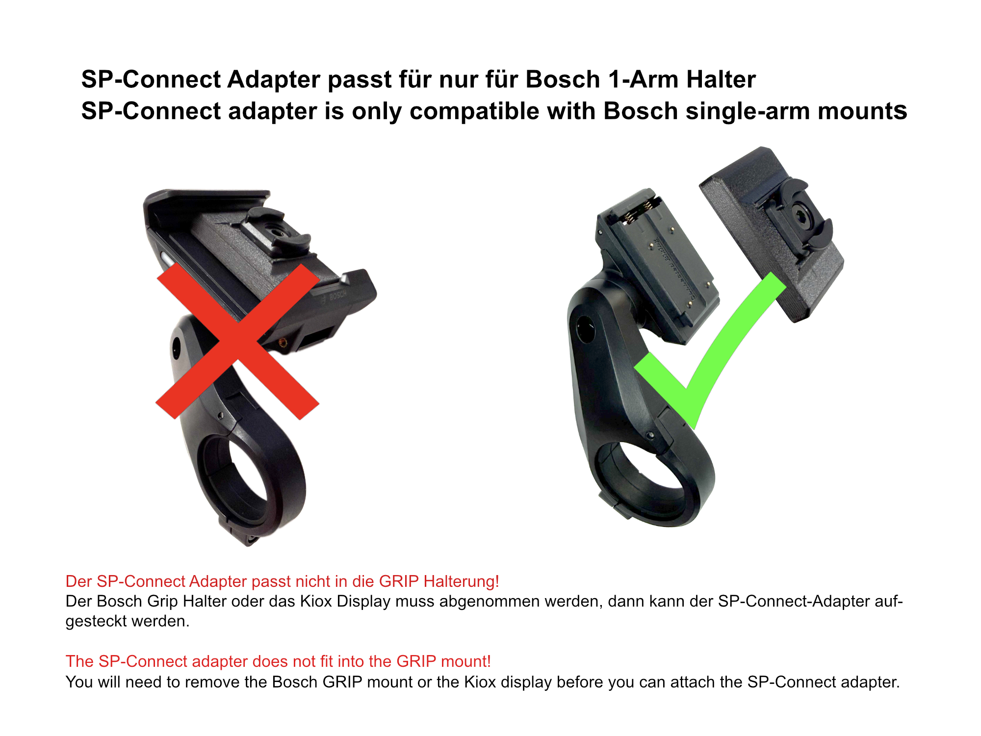 Adapter SP-Connect SmartGrip vs Bosch-1arm-Halter